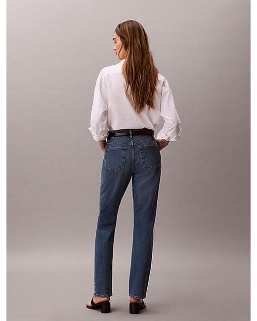 Calvin Klein Blue Jeans High Rise Straight Jeans