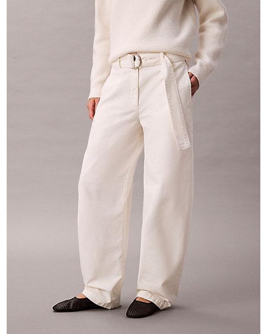 Calvin Klein Natural Jeans Cotton Relaxed Belted Pants