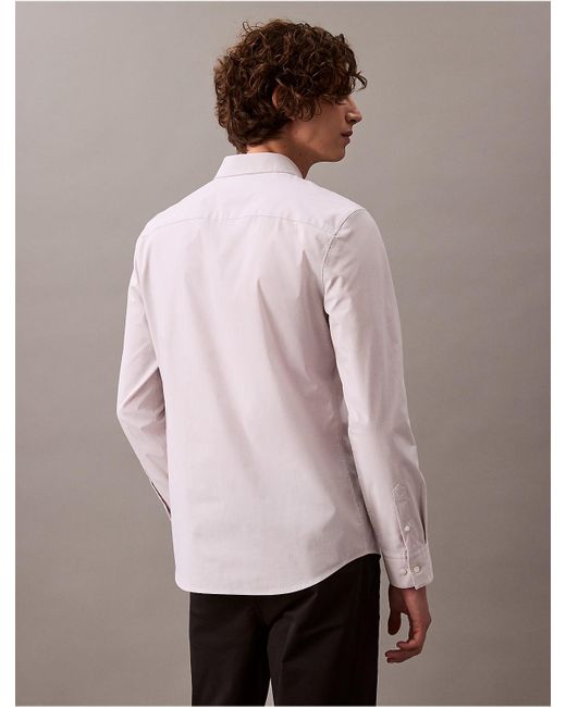Calvin Klein Multicolor Refined Stretch Micro Stripe Classic Button-Down Shirt for men
