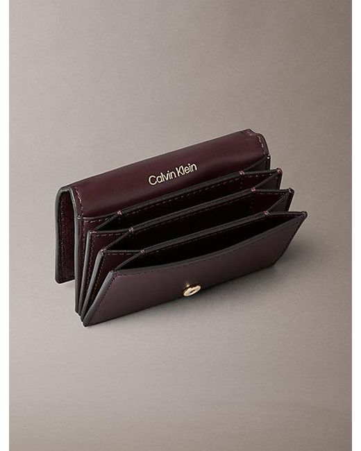 Calvin Klein Brown Monogram Logo Accordion Card Holder