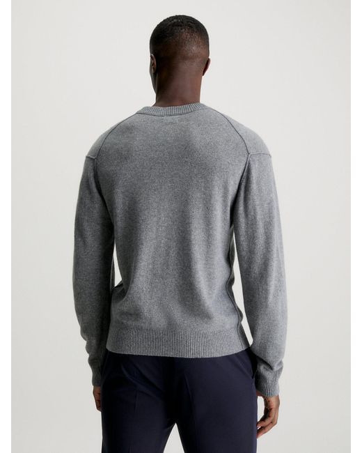 Pull en mélange de laine-cachemire Calvin Klein pour homme en coloris Gray
