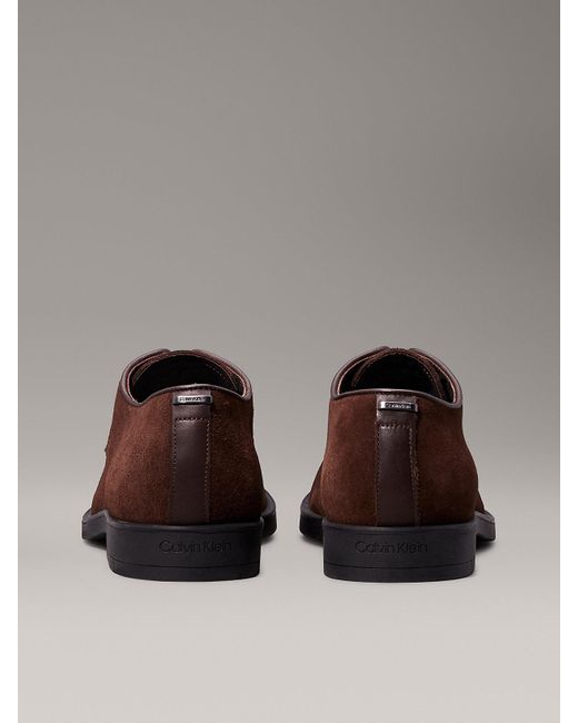 Calvin Klein Brown Suede Lace-Up Shoes for men