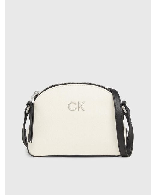 Calvin Klein Natural Small Canvas Crossbody Bag