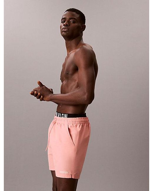Calvin Klein Brown Double Waistband Swim Shorts Intense Power for men
