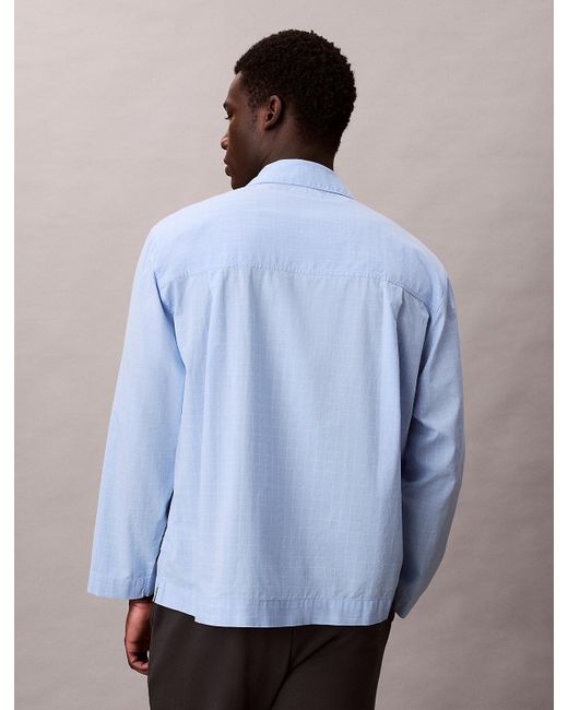 Haut De Pyjama En Popeline De Coton Calvin Klein pour homme en coloris Blue