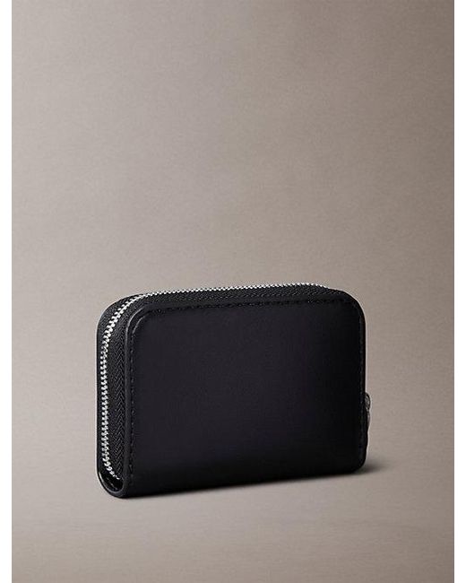 Calvin Klein Black Embossed Monogram Zip Wallet