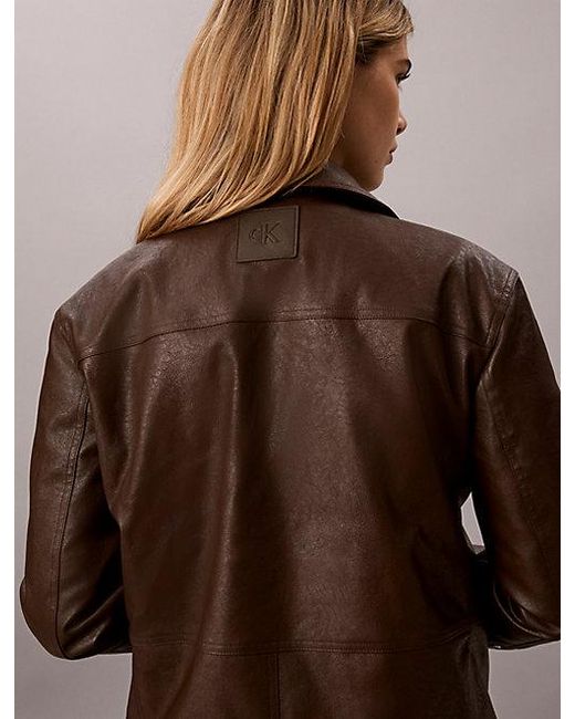 Calvin Klein Multicolor Jeans Faux Leather Motorcycle Jacket