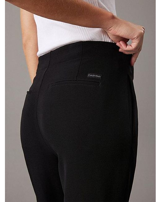 Calvin Klein Slanke Broek Met Split in het Black