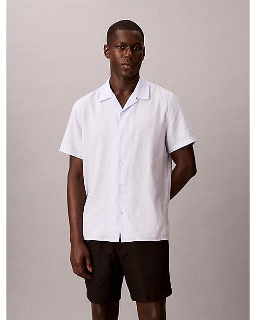 Calvin Klein Black Linen Blend Shorts for men