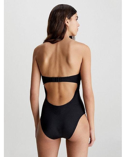 Calvin Klein Halternek Badpak - Structured in het Black