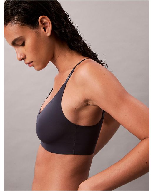Calvin Klein Blue Invisibles Lightly Lined Triangle Bra