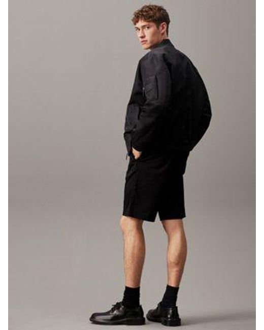 Calvin Klein Korte Broek Van Stretch Satijn in het Gray voor heren