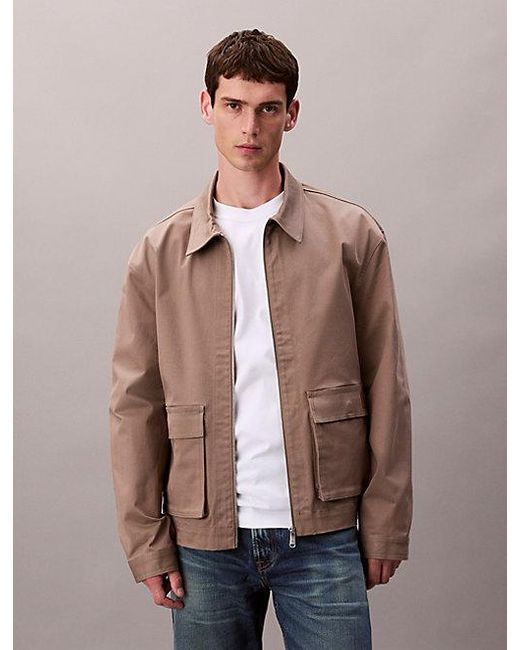 Calvin Klein Natural Jeans Cotton Stretch Utility Relaxed Jacket for men