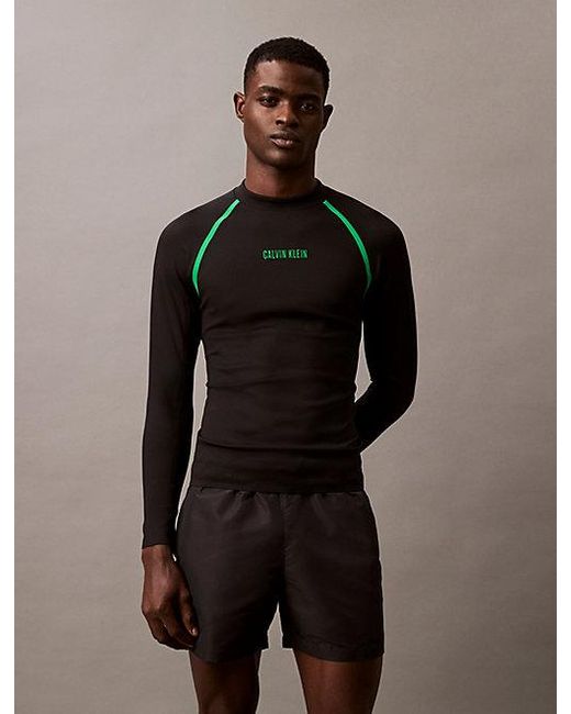 Calvin Klein Rashguard Lange Mouw in het Black voor heren