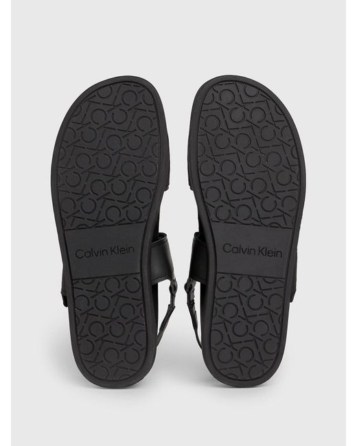 Calvin Klein White Logo Jacquard Sandals for men