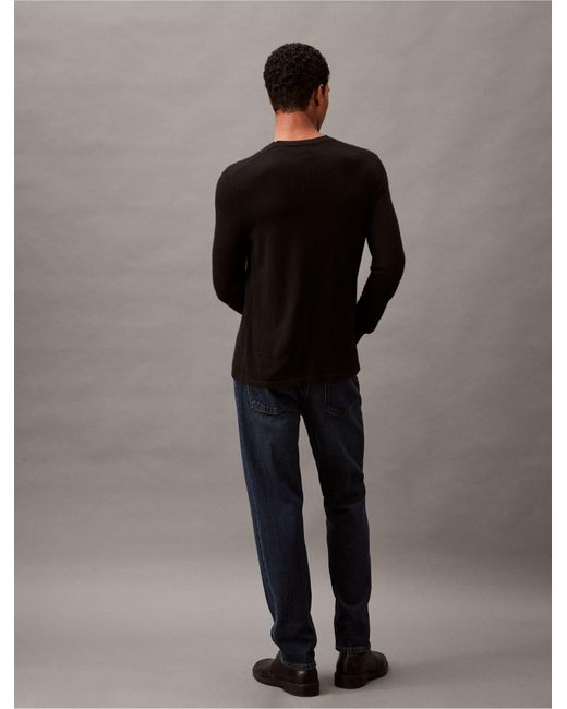 Calvin Klein Black Cashmere Crewneck Sweater for men