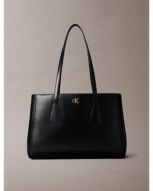 Calvin Klein Black Monogram Hardware Tote Bag