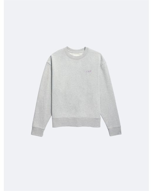 Calvin Klein White French Terry Crewneck Sweatshirt