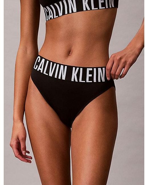 Calvin Klein Black High Waisted Bikini Briefs Intense Power Micro