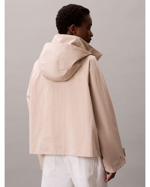 Veste À Capuche Relaxed En Nylon Doux Calvin Klein en coloris Gray