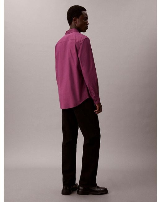 Camicia Button-Down Classica di Calvin Klein in Purple da Uomo