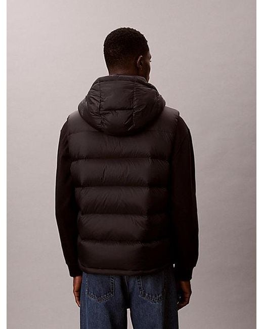 Calvin Klein Blue Jeans Hooded Down Puffer Gilet for men