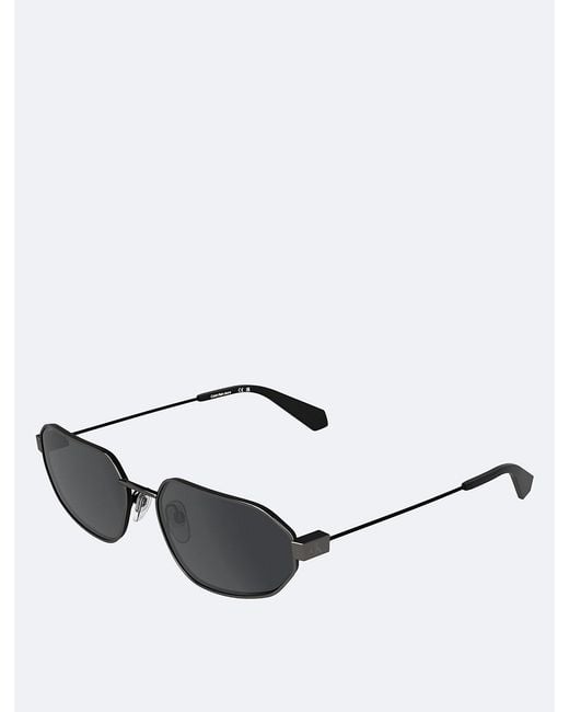 Calvin Klein White Modified Rectangle Sunglasses Ckj26200S