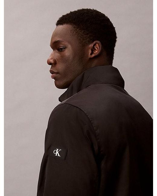 Calvin Klein Gewatteerde Jas Met Ritssluiting En Opstaande Kraag in het Black voor heren