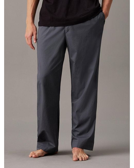 Calvin Klein Black Cotton Poplin Pyjama Pants for men