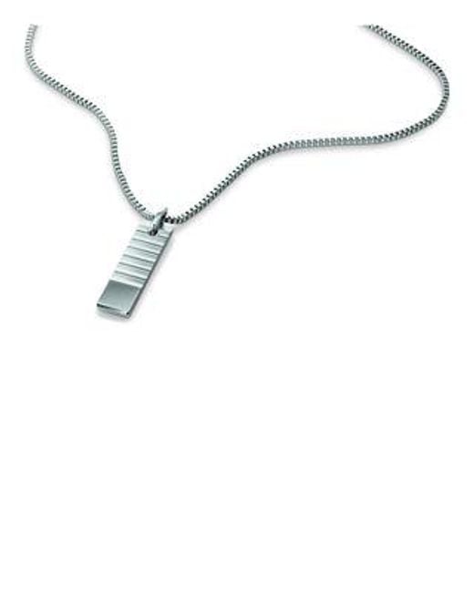 Collar con colgante rectangular Calvin Klein de hombre de color White