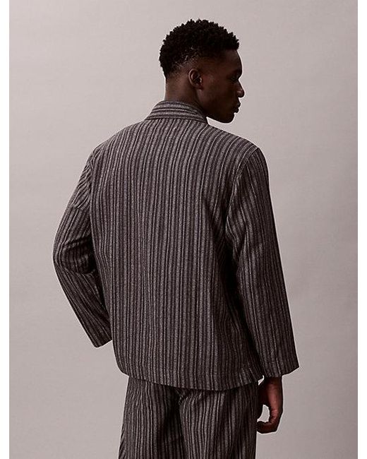 Calvin Klein Flanellen Pyjamatop in het Brown voor heren