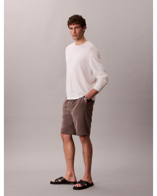 Calvin Klein Pink Soft Modal Drawstring Shorts for men