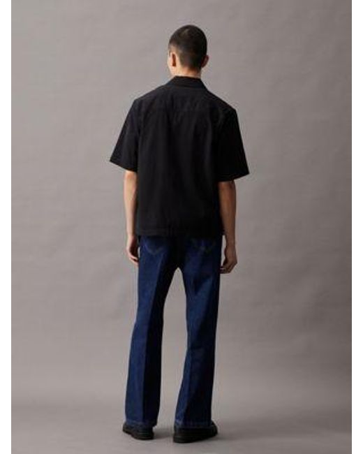 Calvin Klein Kurzärmliges Hemd aus Seersucker in Blue für Herren
