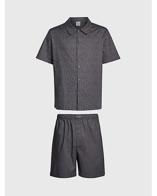 Calvin Klein Shorts-Pyjama-Set - Pure in Gray für Herren