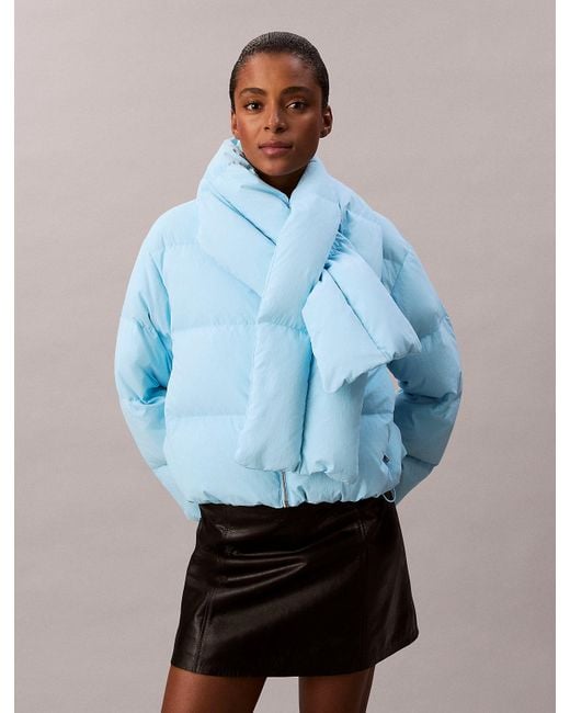 Calvin Klein Blue Short Down Puffer Jacket