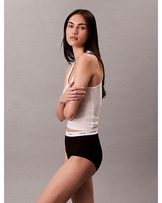 Calvin Klein White Briefs Cotton Stretch Rib