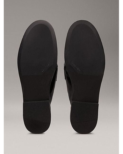 Calvin Klein Gray Leder-Mules