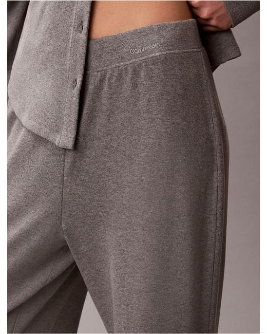 Calvin Klein Brown Brushed Interlock Pants