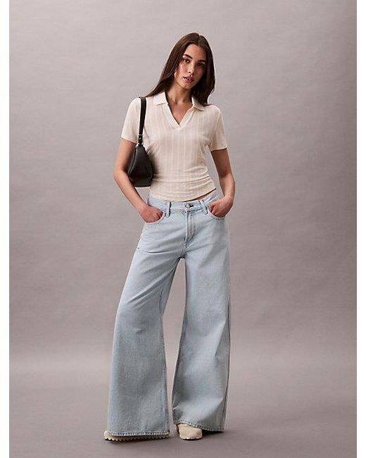 Calvin Klein Ultra Wide Leg Jeans in het Gray