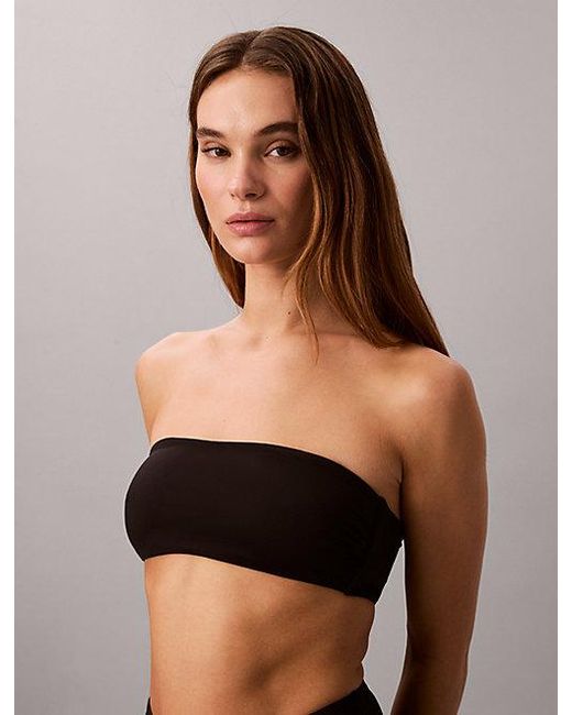 Calvin Klein Brown Bandeau Bikini Top Ck Essentials