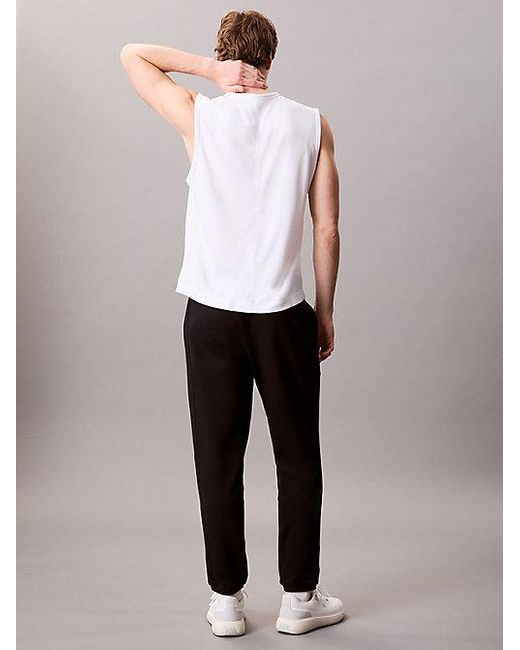 Calvin Klein White Sport Fleece Joggers for men
