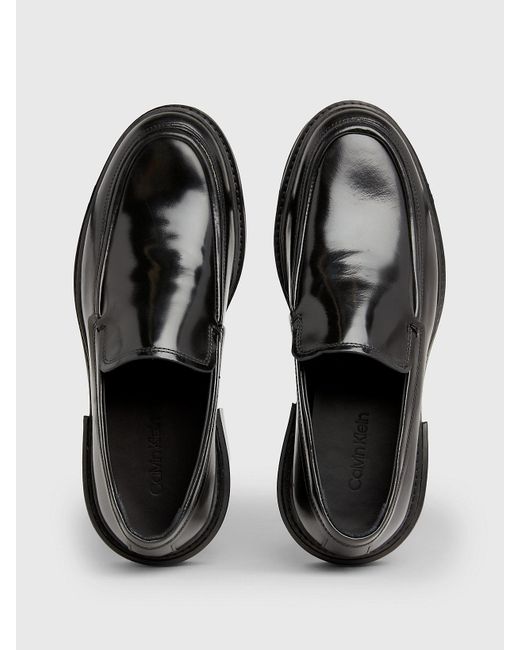 Calvin Klein Black Leather Loafers for men