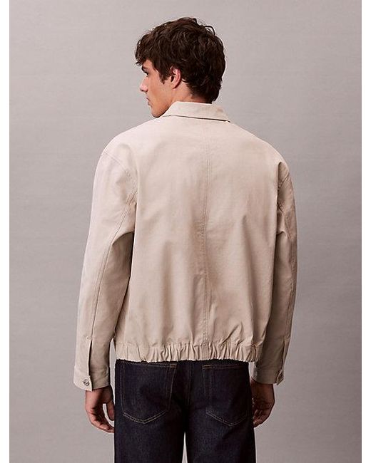 Calvin Klein Gray Jeans Cotton Stretch Utility Relaxed Jacket for men