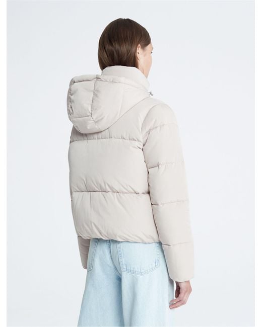 Calvin klein monogram tape deals puffer