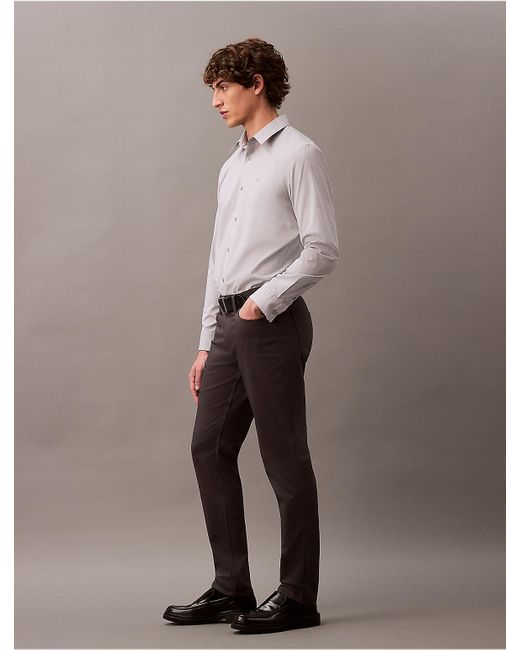 Calvin Klein Gray Slim Move 5-Pocket Pant for men