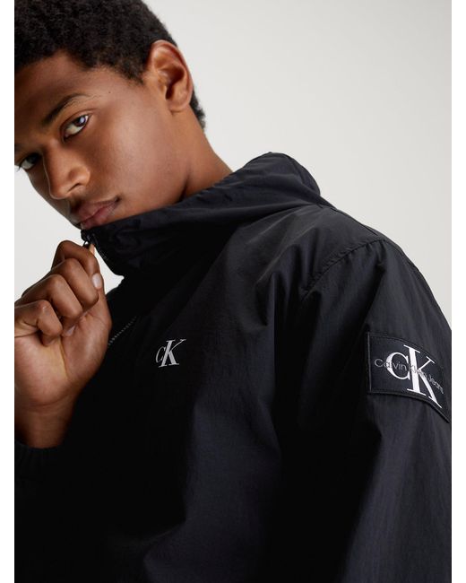 Coupe Vent A Capuche Relaxed En Nylon Calvin Klein pour homme en coloris Bleu Lyst