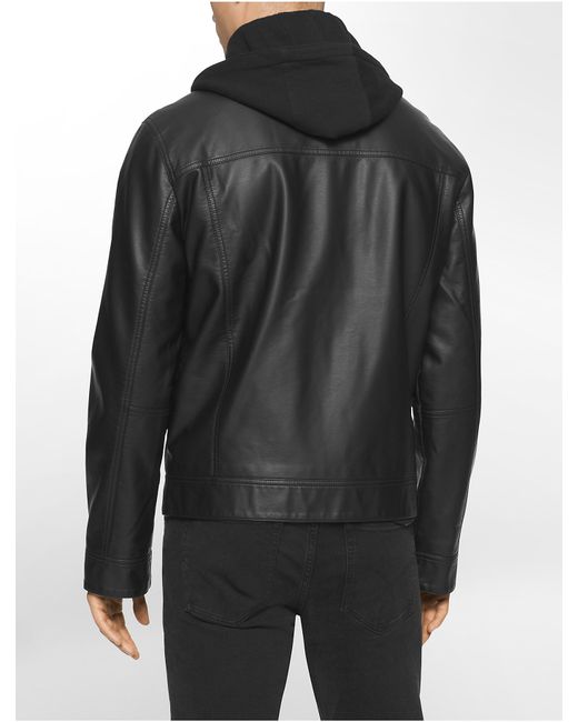 calvin klein hooded zip jacket in black for lyst calvin klein hooded zip jacket in black for lyst