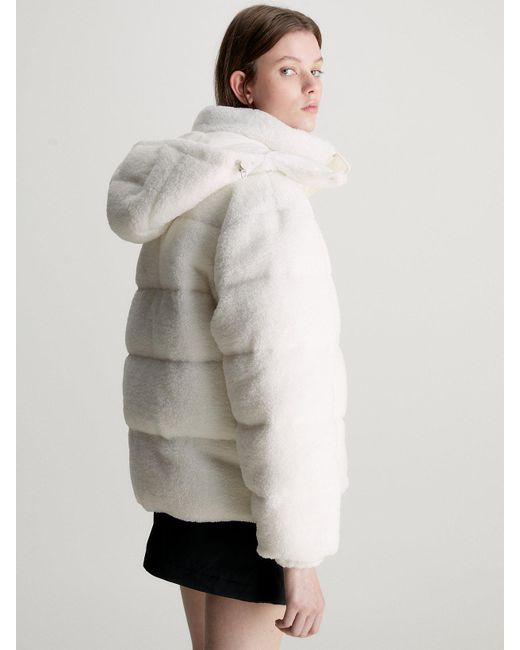 Calvin Klein Natural Unisex Sherpa Puffer Jacket