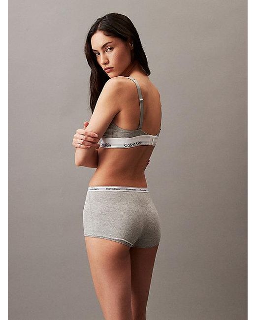 Calvin Klein Gray Boy Shorts Icon Logo