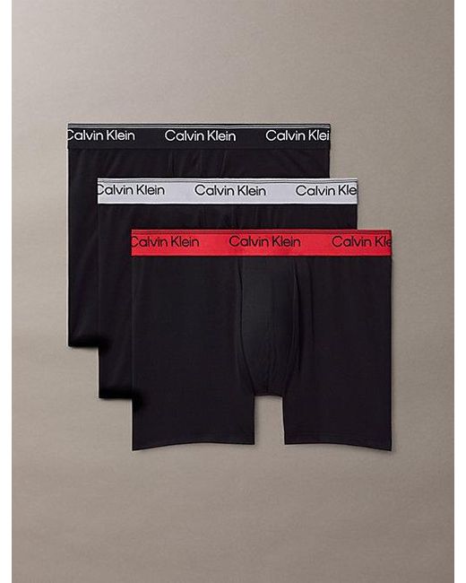 Calvin Klein Blue 3 Pack Boxer Briefs Microfibre Stretch for men